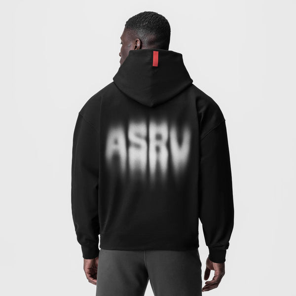 0874. Tech-Terry™ Zip Pocket Hoodie - Black "Motion Blur"