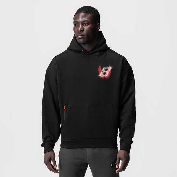 0874. Tech-Terry™ Zip Pocket Hoodie - Black "Infinite Mindset"