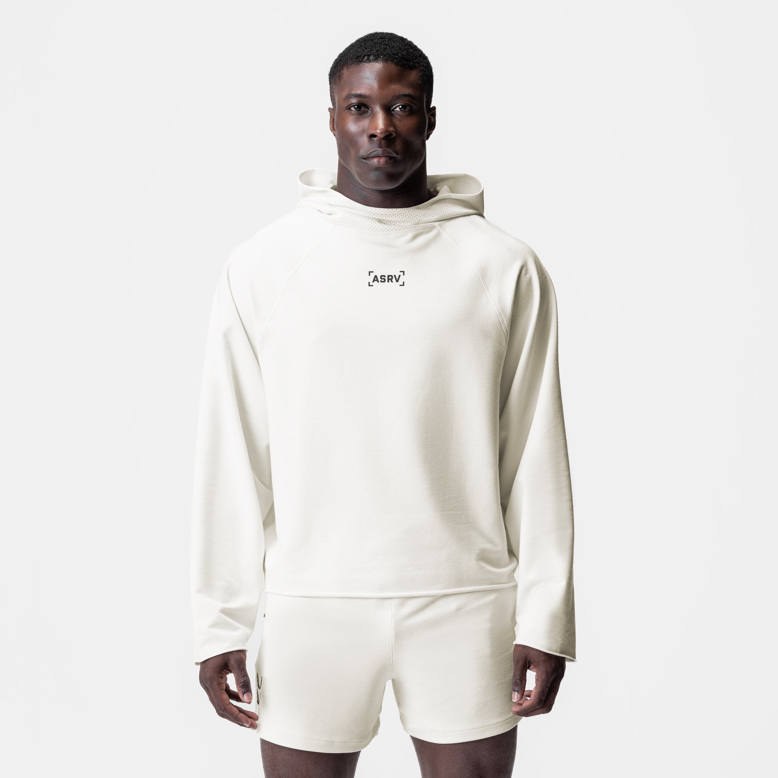 0958. Micro-Terry Raw Hem Hoodie - Cream – ASRV