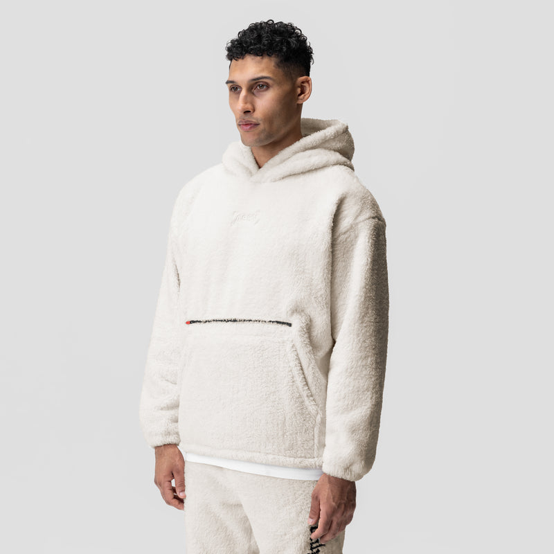 0553. Sherpa Recovery Hoodie - Ivory Cream/Black "Wings"