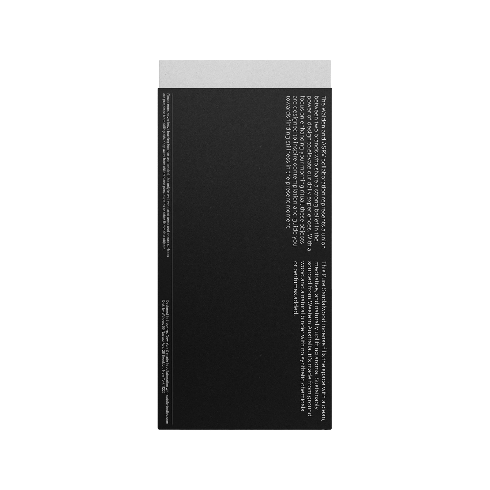 ASRV x Walden Incense Sticks Pure Sandalwood packaging on grey background