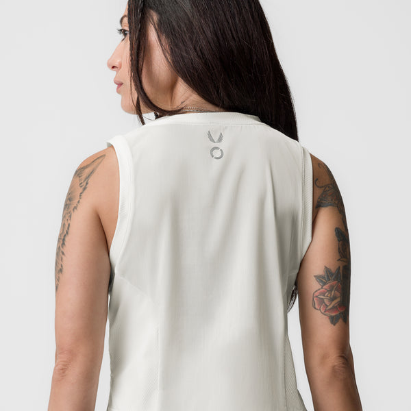 ASRV x Equinox Aerosilver® Cropped Training Tank - Ivory Cream