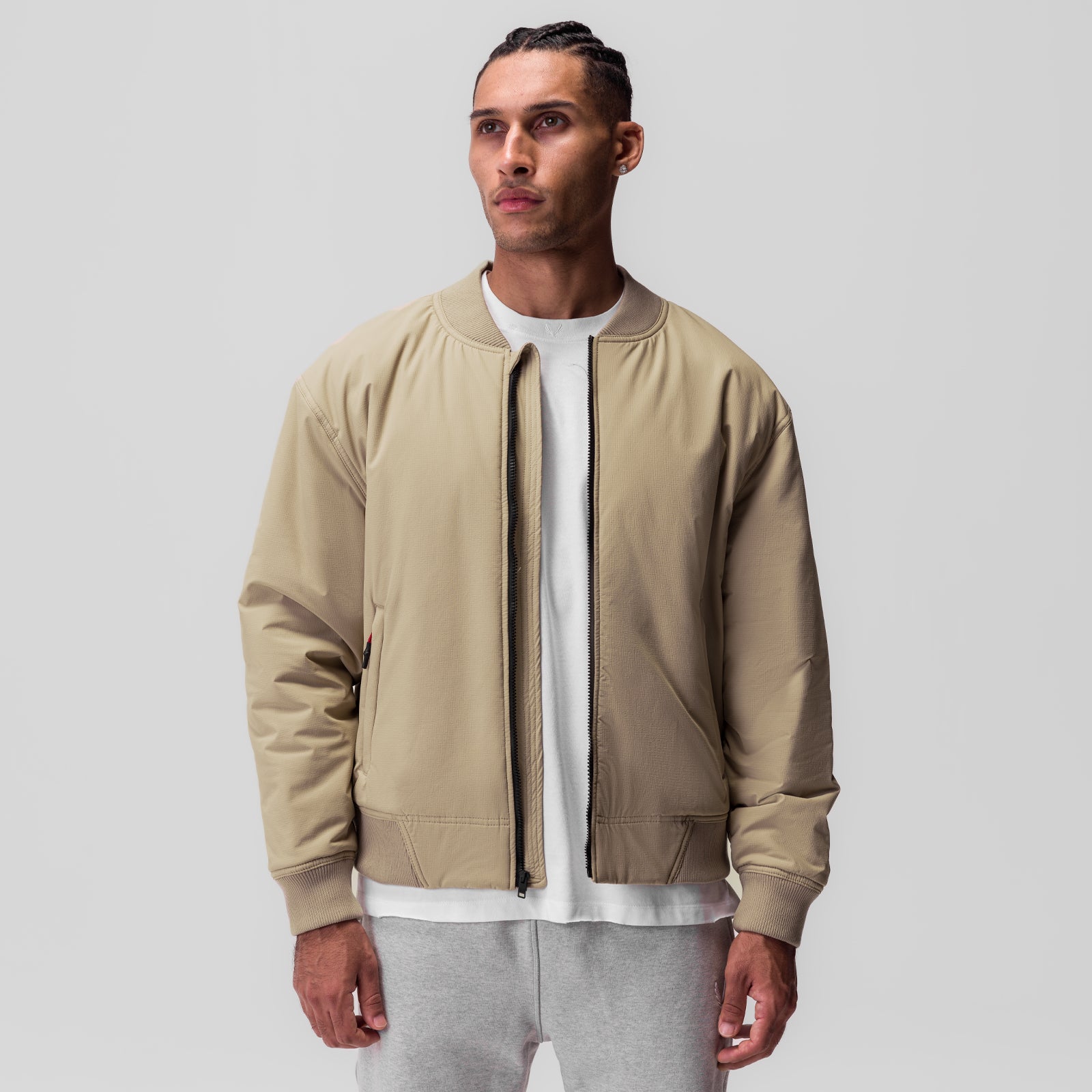 0858. Ripstop Insulated Bomber Jacket - Khaki