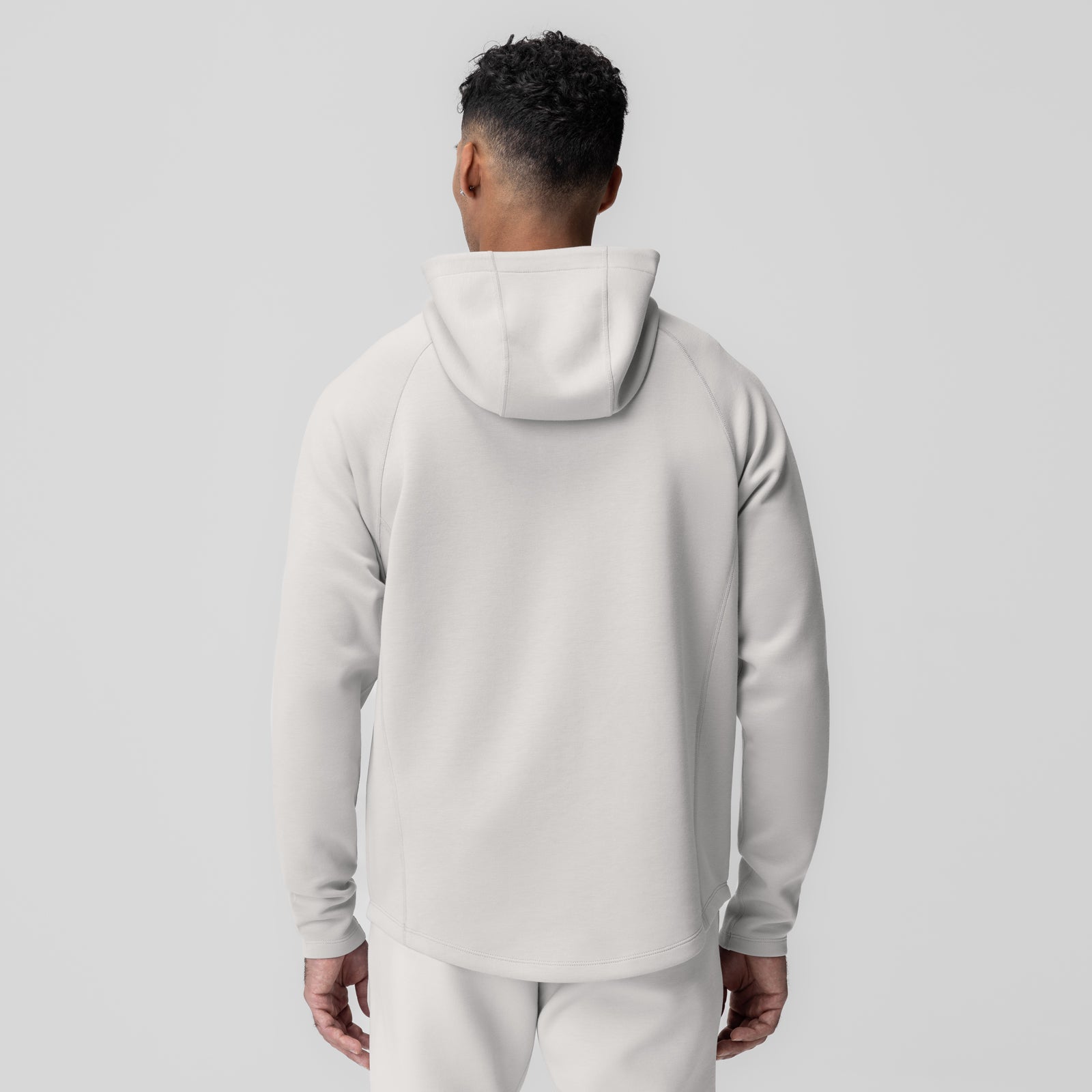 Dri-Core™ Zip Hoodie in light grey, back view on model