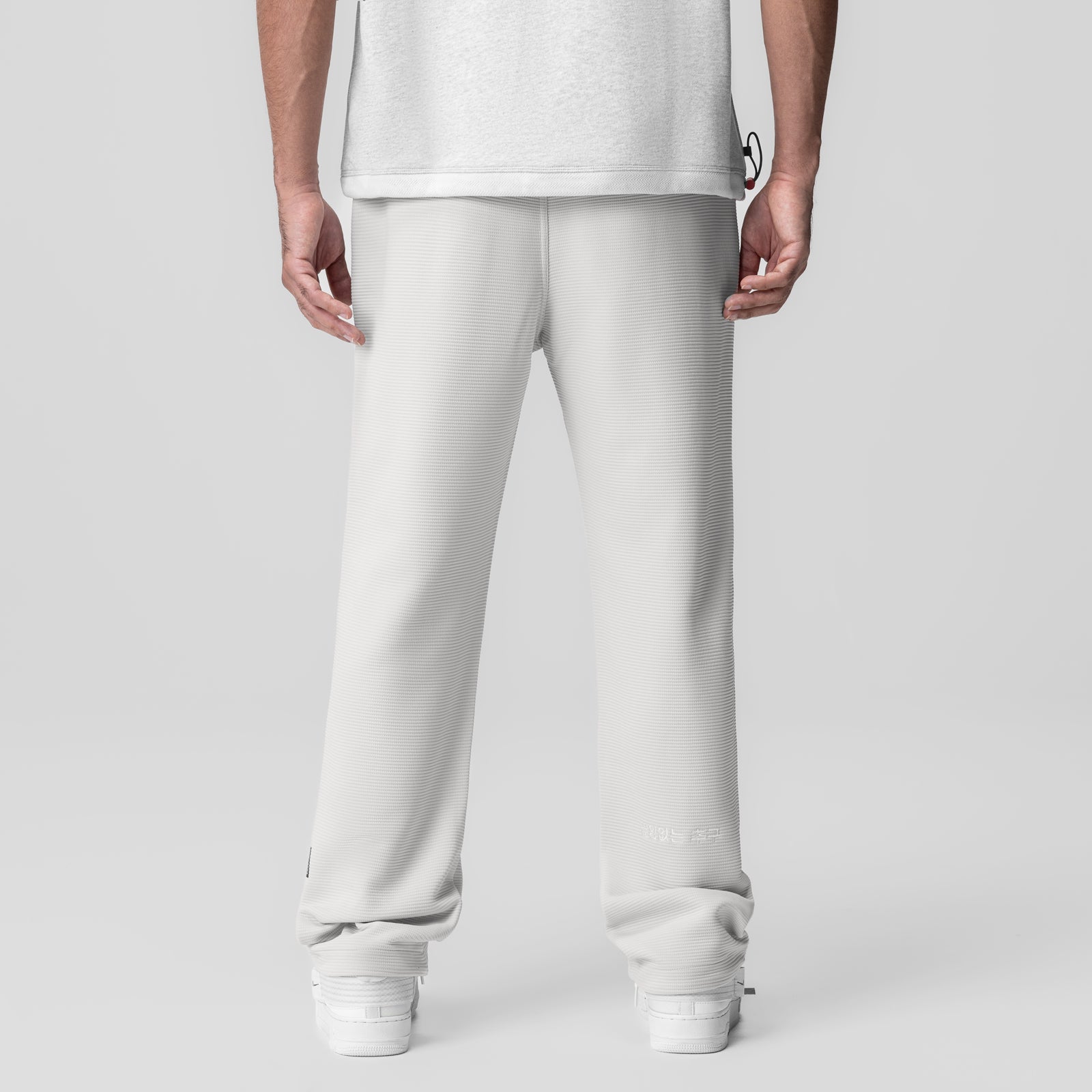 Deltapeak® Straight Leg Sweats in light grey, back view on model