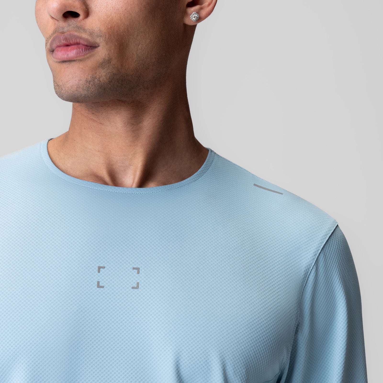 AeroSilver Training Long Sleeve in light sky, worn by model, front view