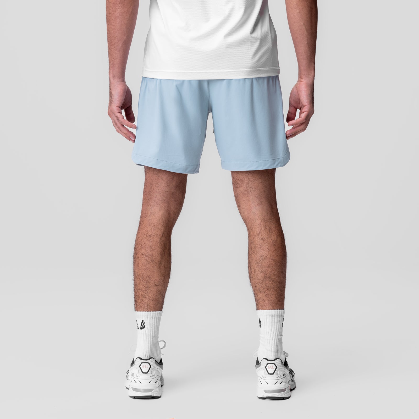 Tetra-Lite 7" Linerless Short in Light Sky, worn by model from waist down