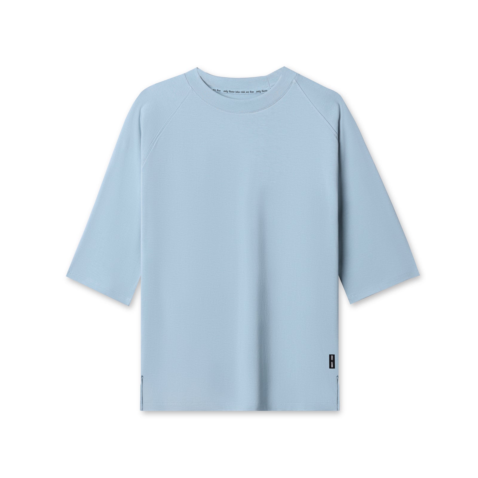 Flatlay of Supima® 3/4-Sleeve Oversized Tee in light sky blue, front view