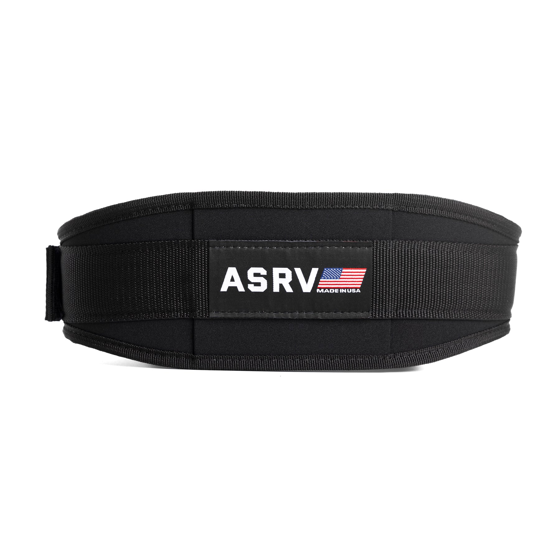 flatlay ASRV Lifting Belt in black, front view