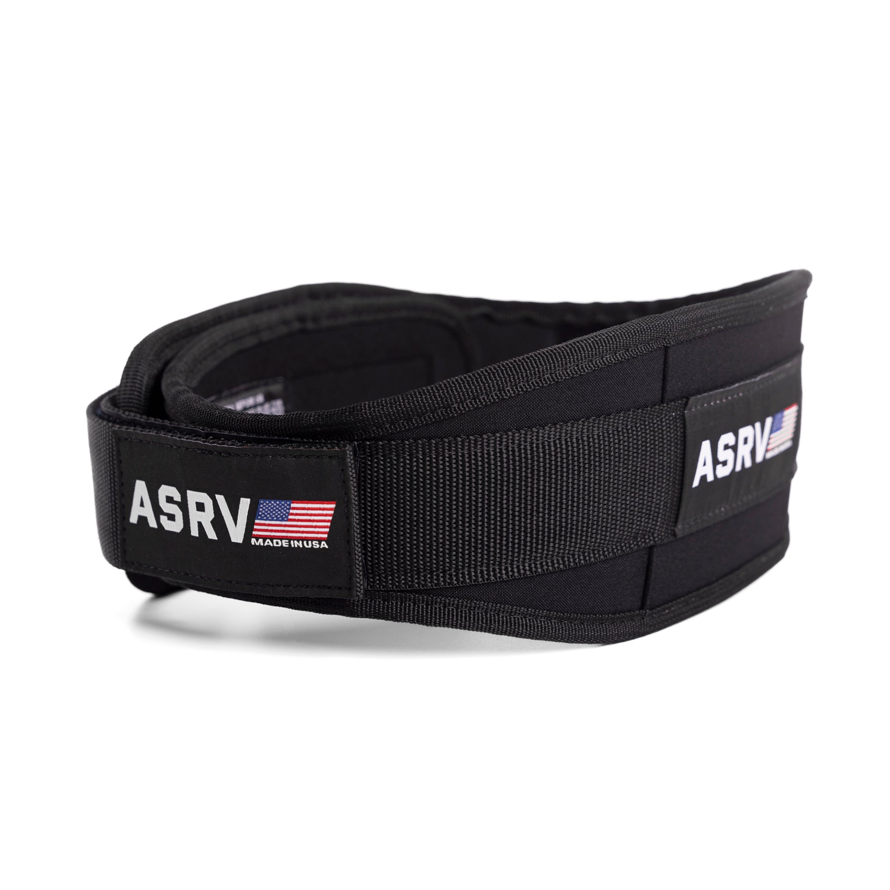 flatlay ASRV Lifting Belt in black, front view