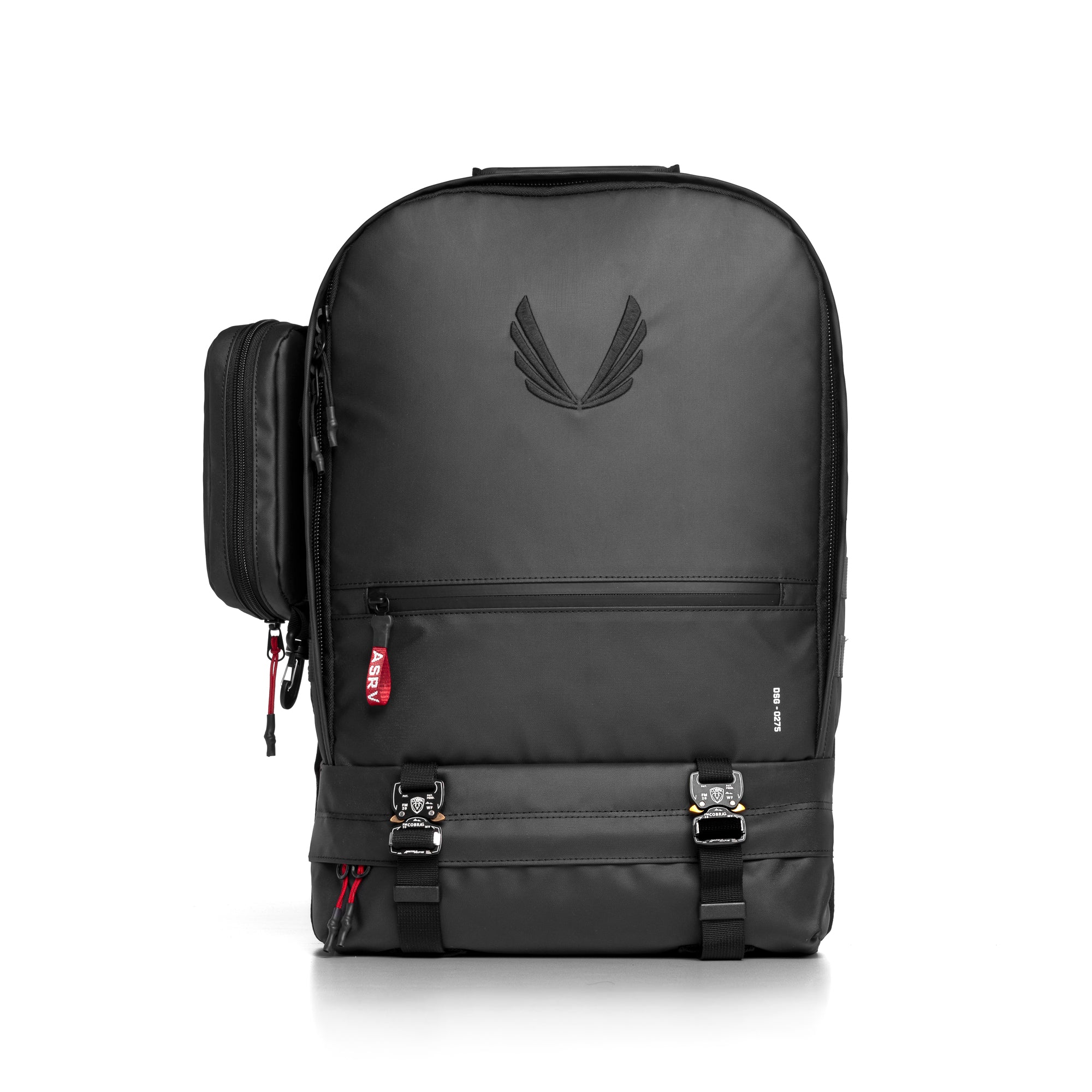 Flatlay 0275 Water Resistant Modular Backpack 16L in black, front view