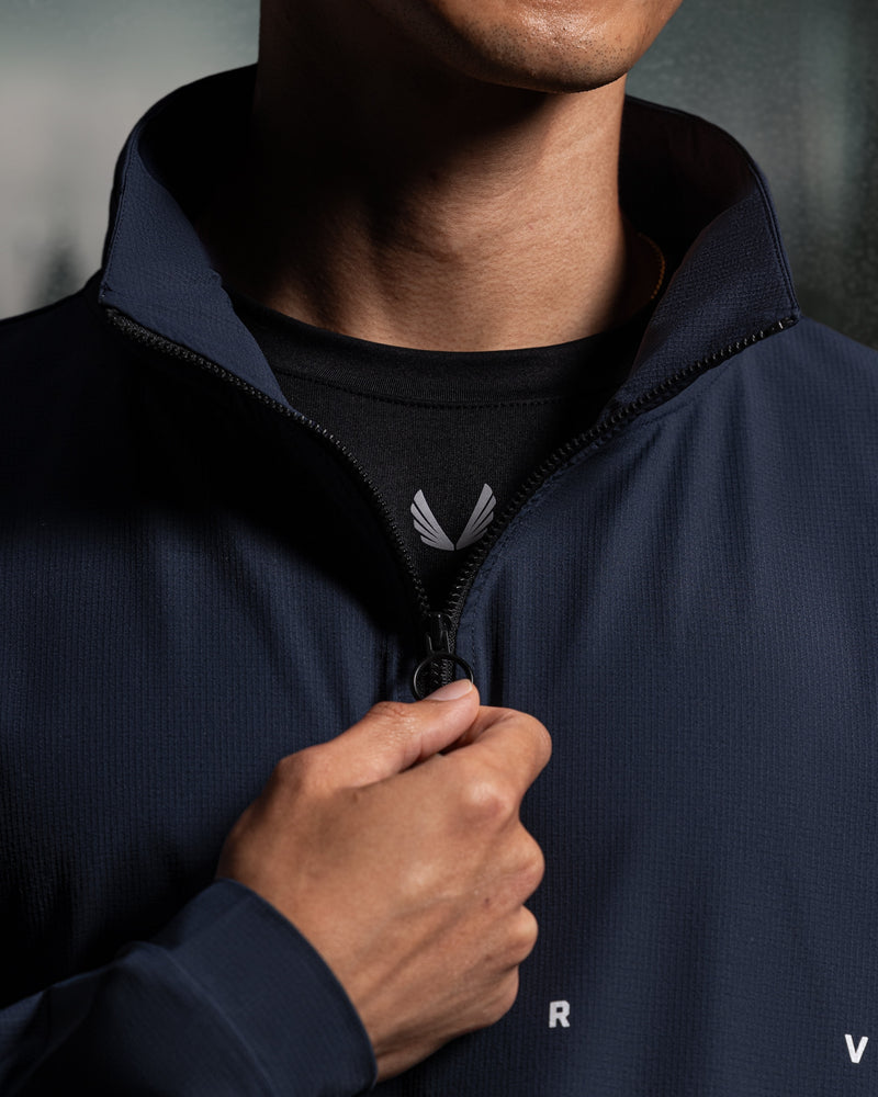 0970. Ripstop Quarter Zip Jacket - Navy