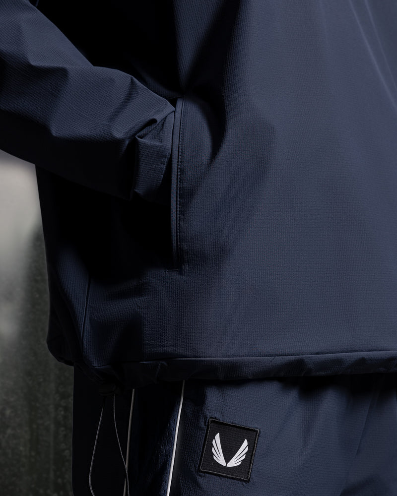 0970. Ripstop Quarter Zip Jacket - Navy