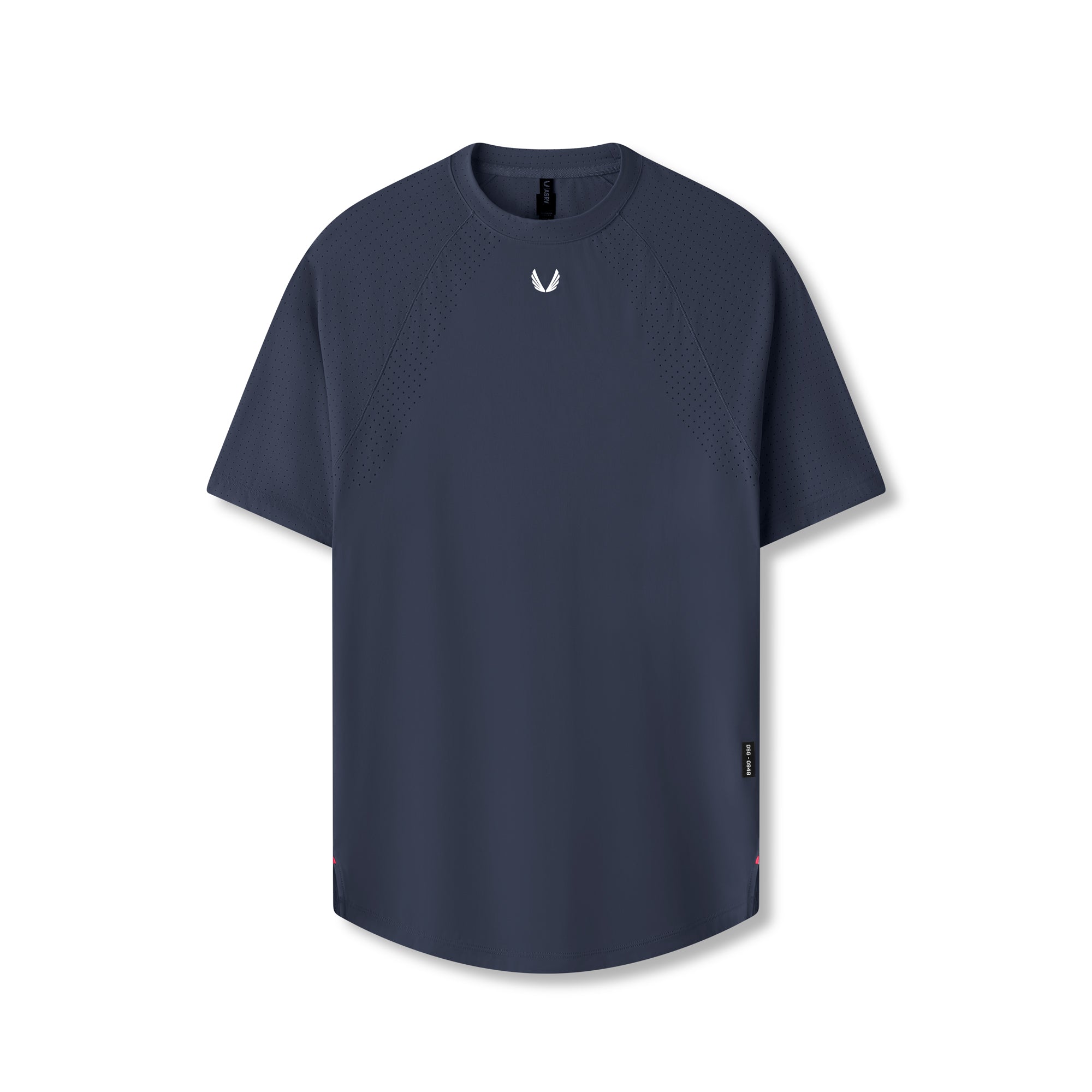 flatlay Laser-Vent Established Tee in navy, front view