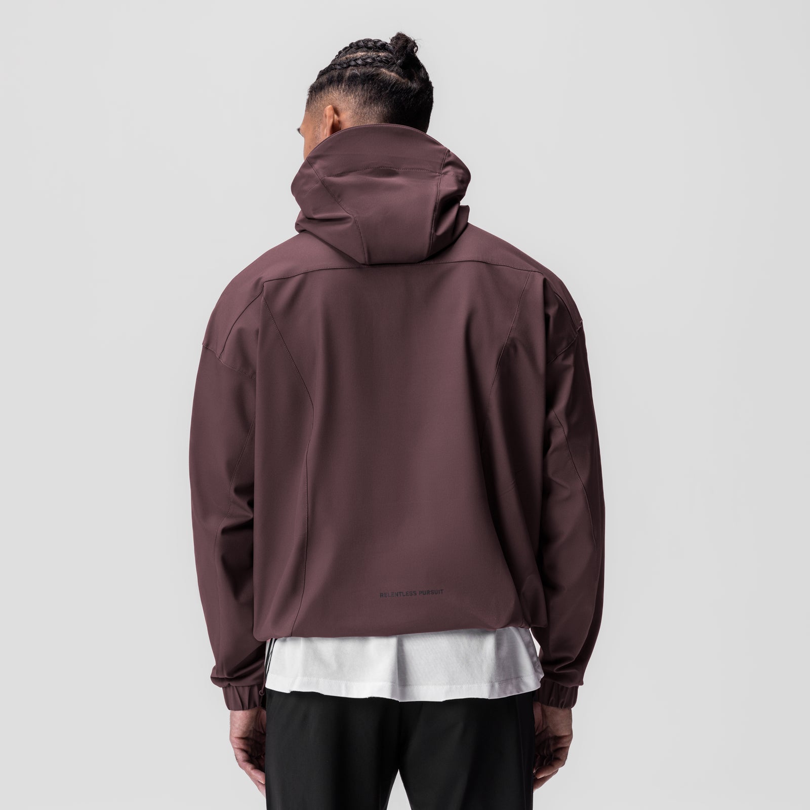 Weather-Ready Anorak Jacket in nightshade worn by model, back view