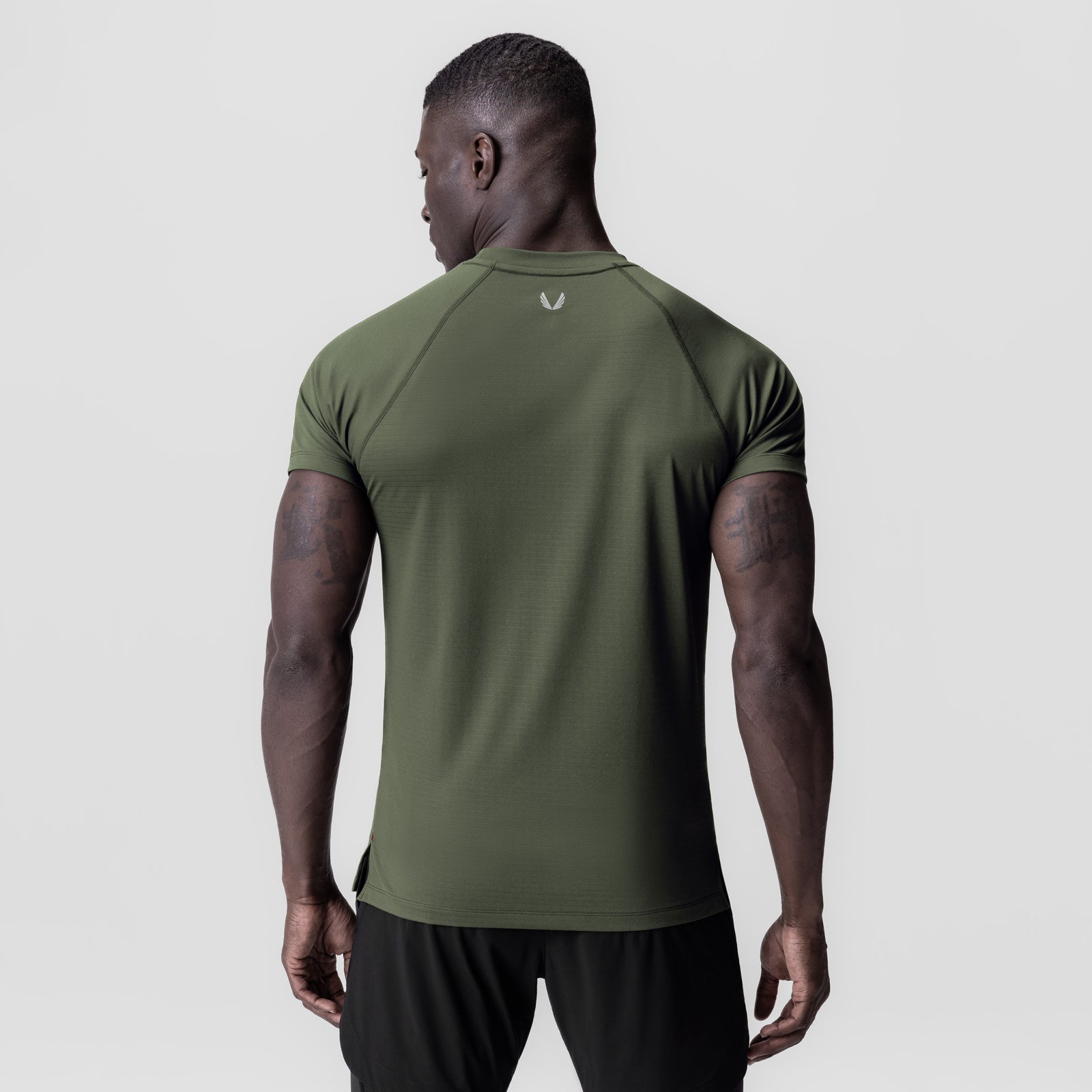 3D-Lite® 2.0 Lycra® Fitted Tee in olive, back view on model