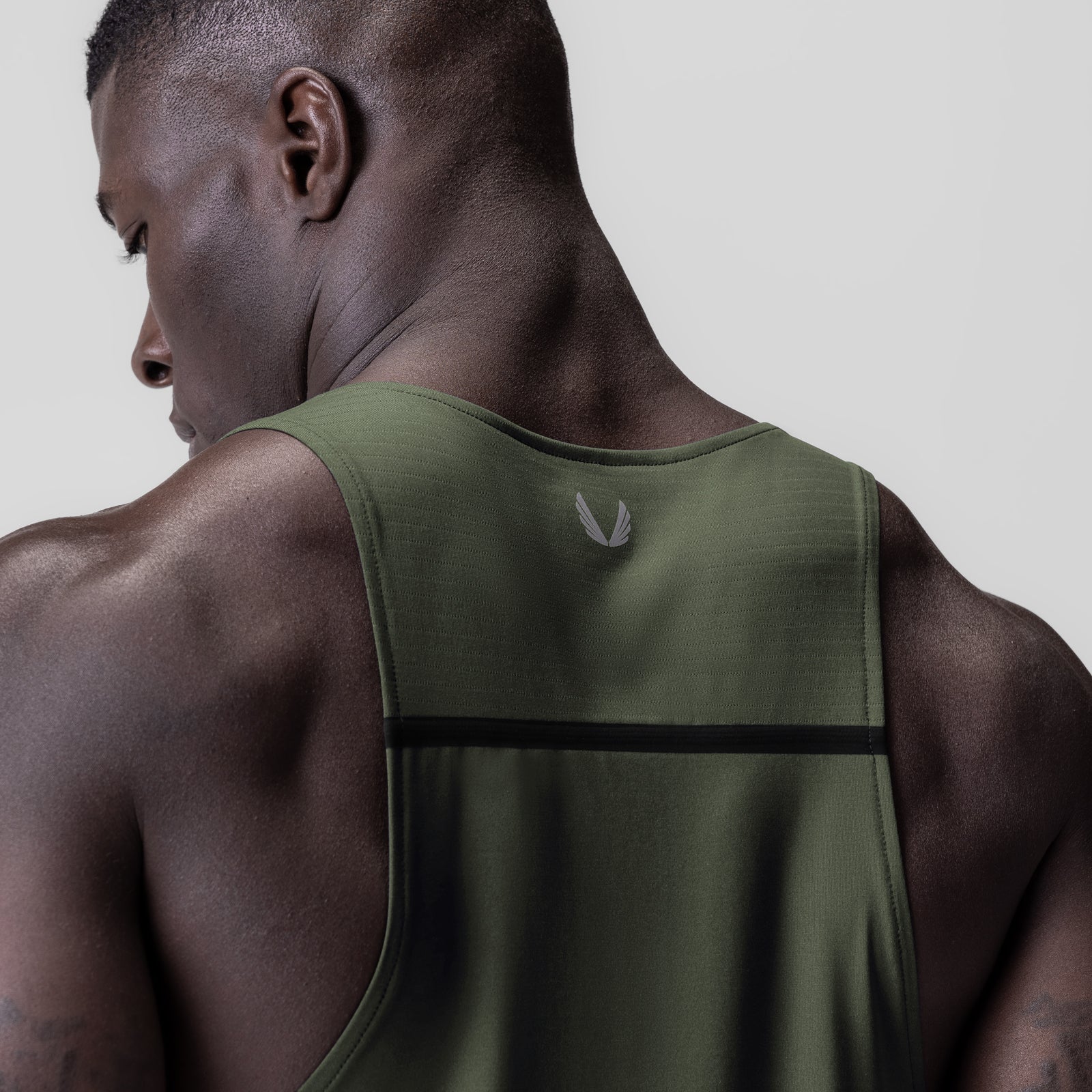 3D-Lite 2.0 Lycra Pro Singlet in olive, worn by model, back view