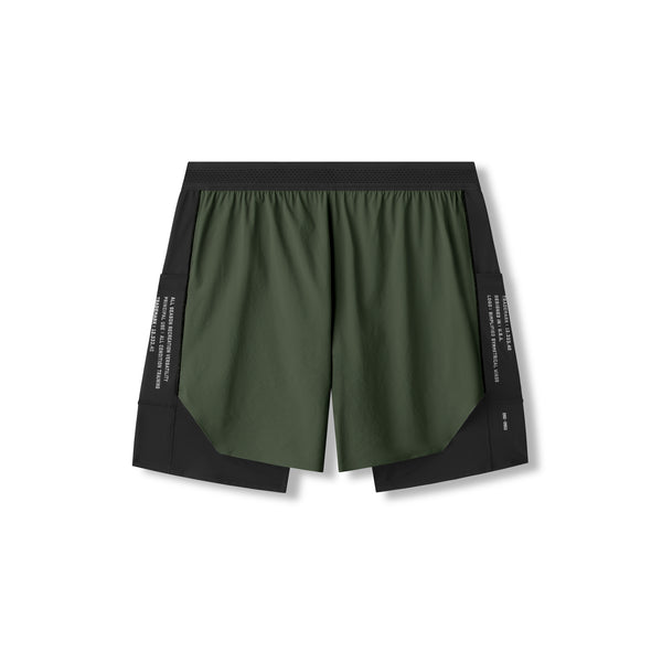 0953. Aerotex™ Hybrid Liner Short - Olive/Black