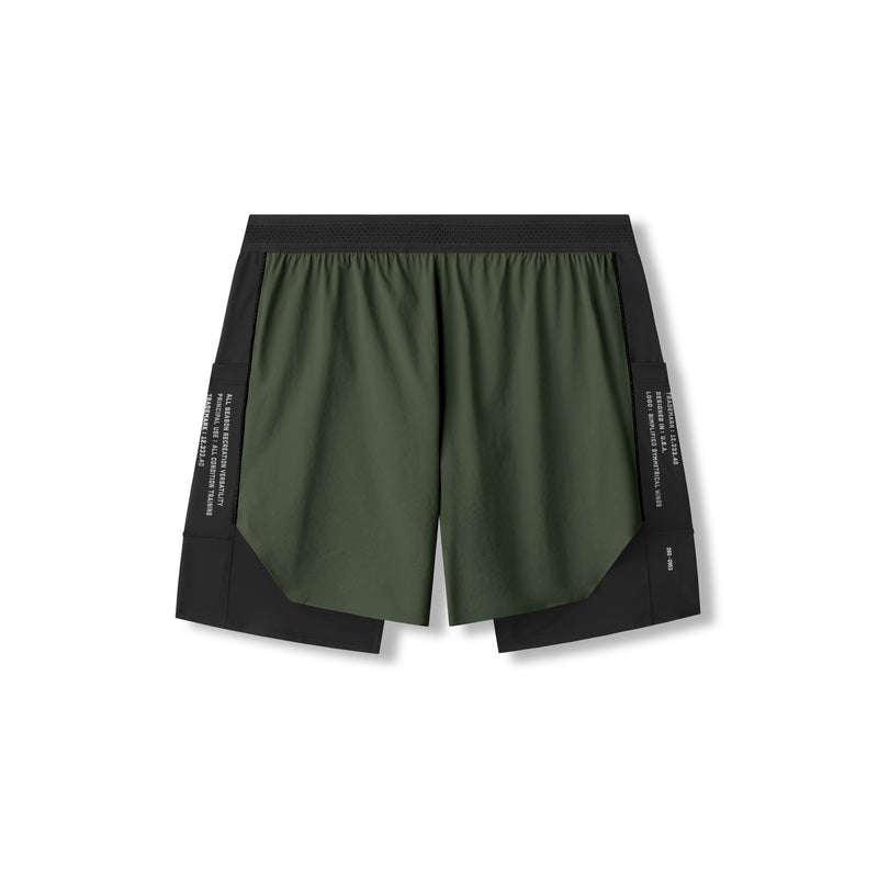 0953. Aerotex™ Hybrid Liner Short -  Olive/Black