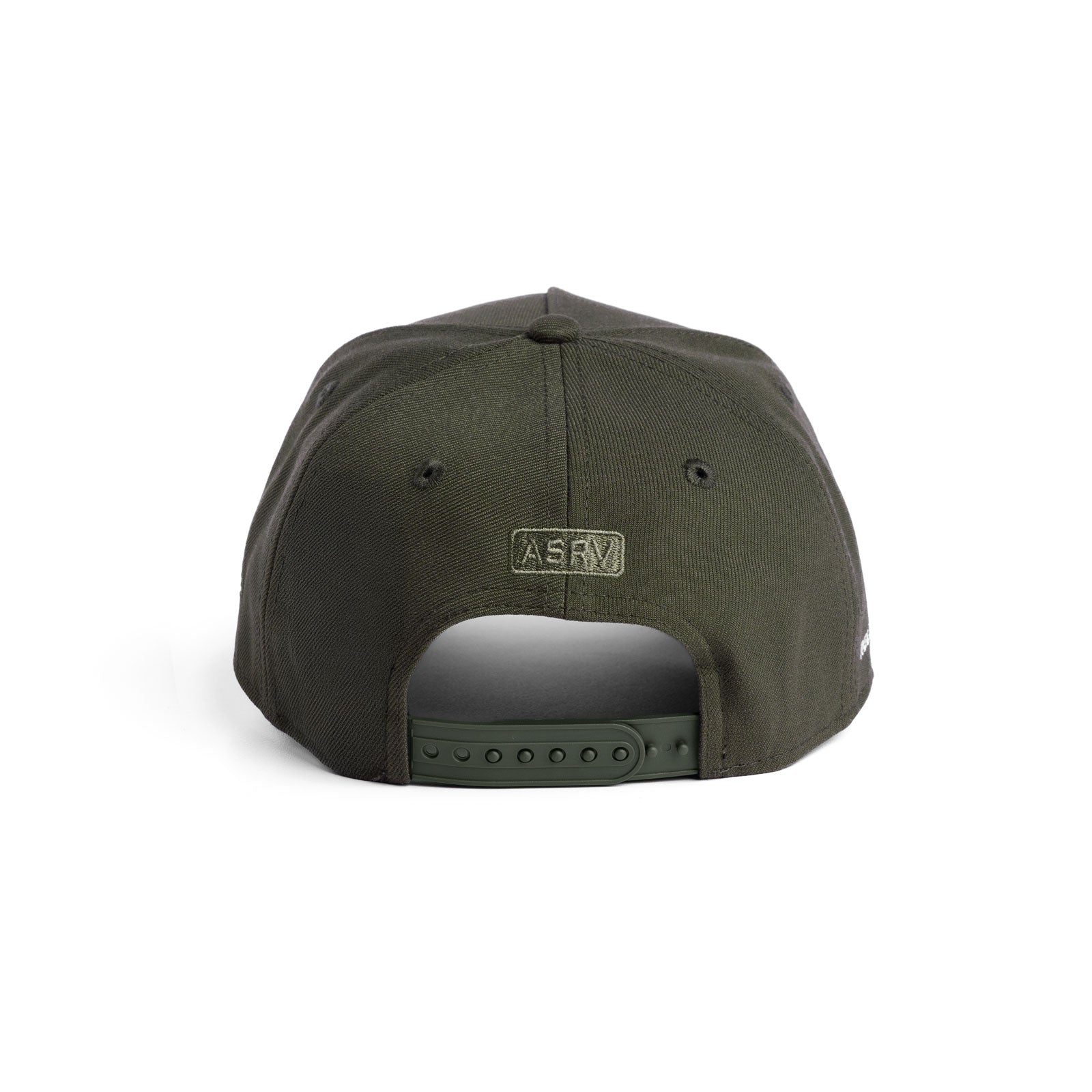 flatlay New Era 9Forty A-Frame Hat in faded olive, back view