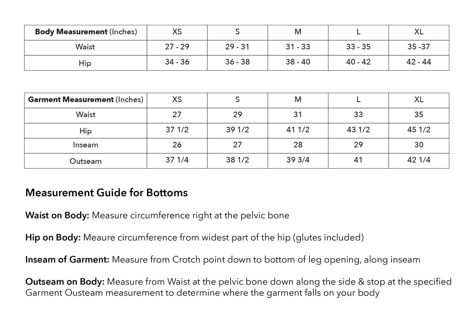 Size guide