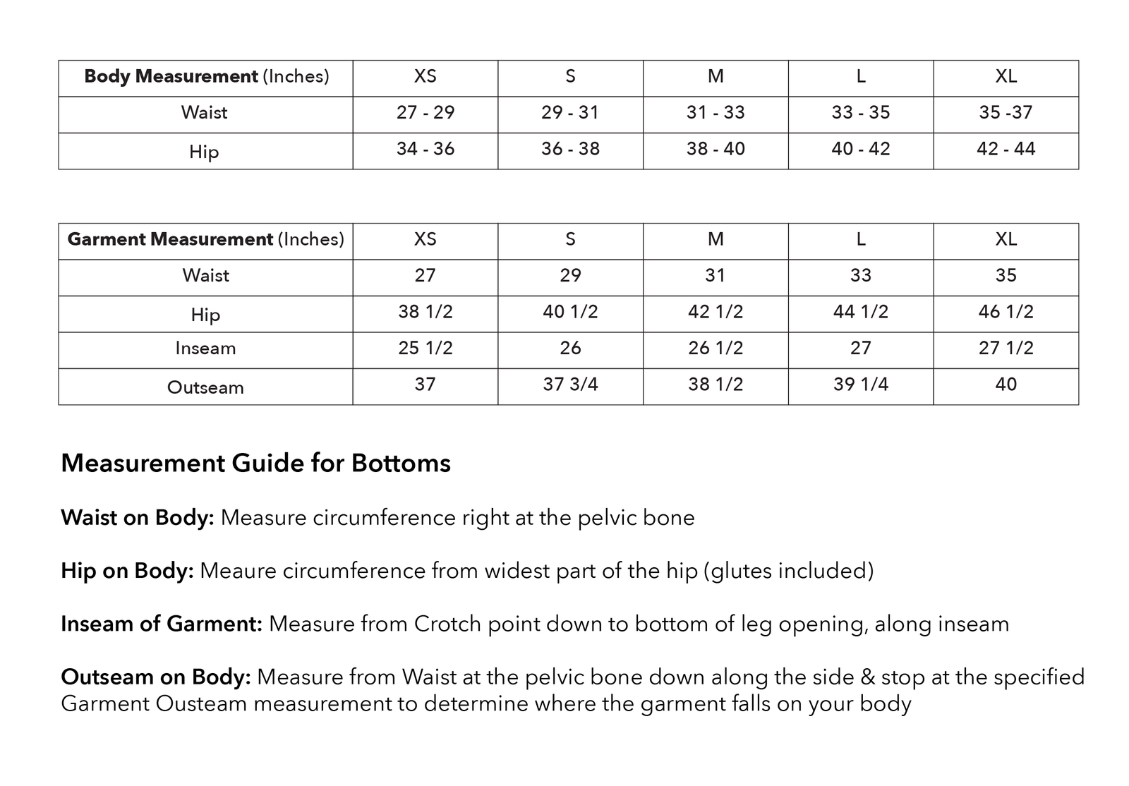 Size guide