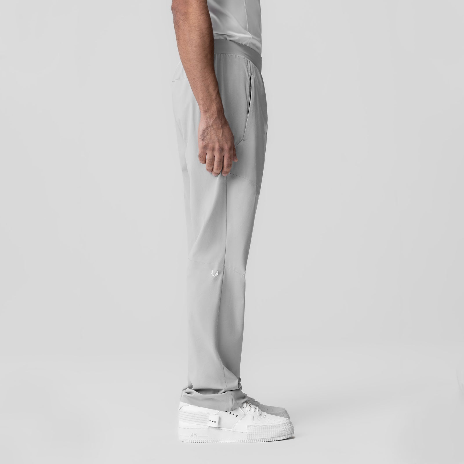 Aerotex Weather-Ready Bonded Pant in Slate Grey, side view on model