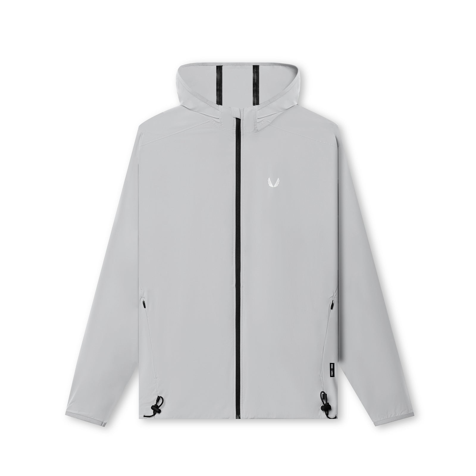 flatlay Aerotex Lightweight Windbreaker in slate grey, front view