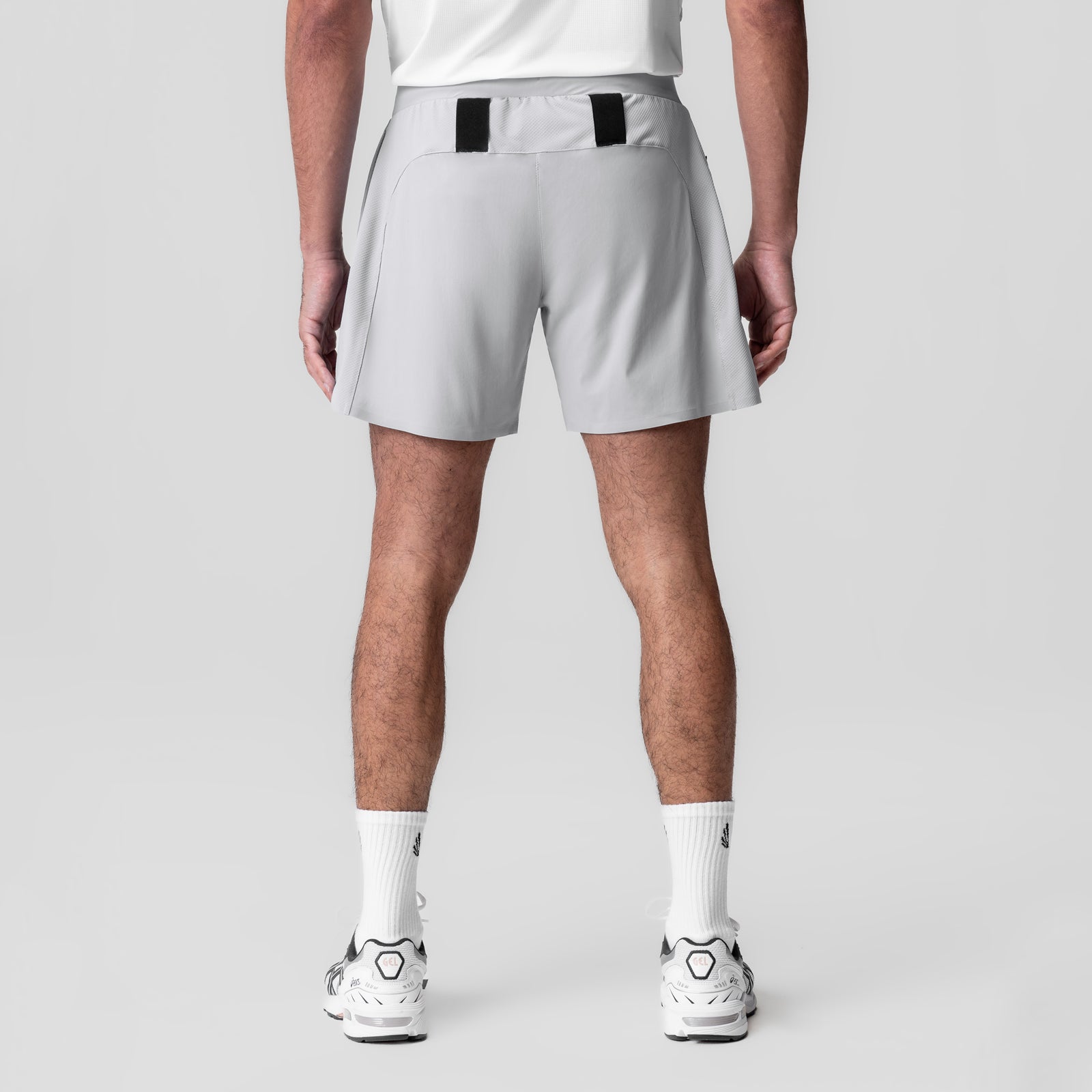 Tetra-Lite Bonded Training Short in slate grey, rear view on model