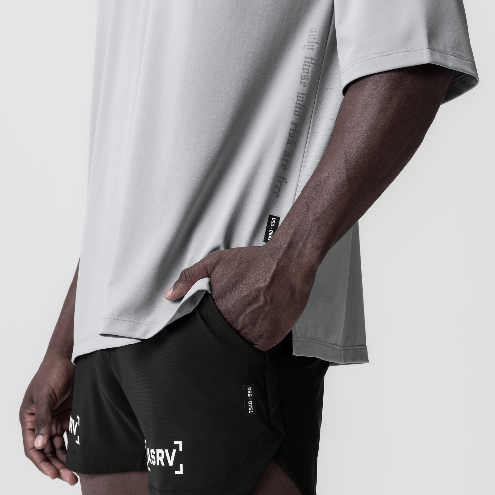 0841. 3D-Lite® 2.0 Lycra® 3/4-Sleeve Oversized Tee - Slate