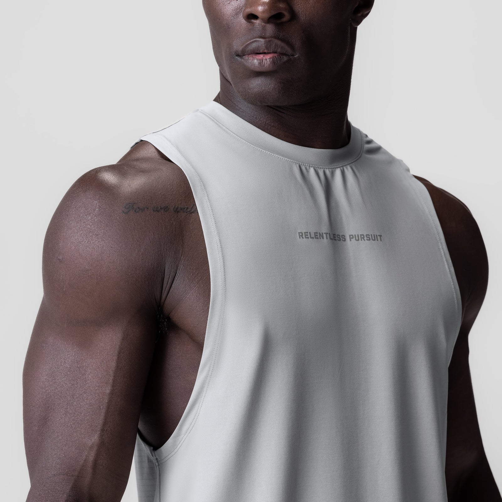 3D-Lite® 2.0 Lycra® Muscle Tank in slate grey worn by male model, front angle view