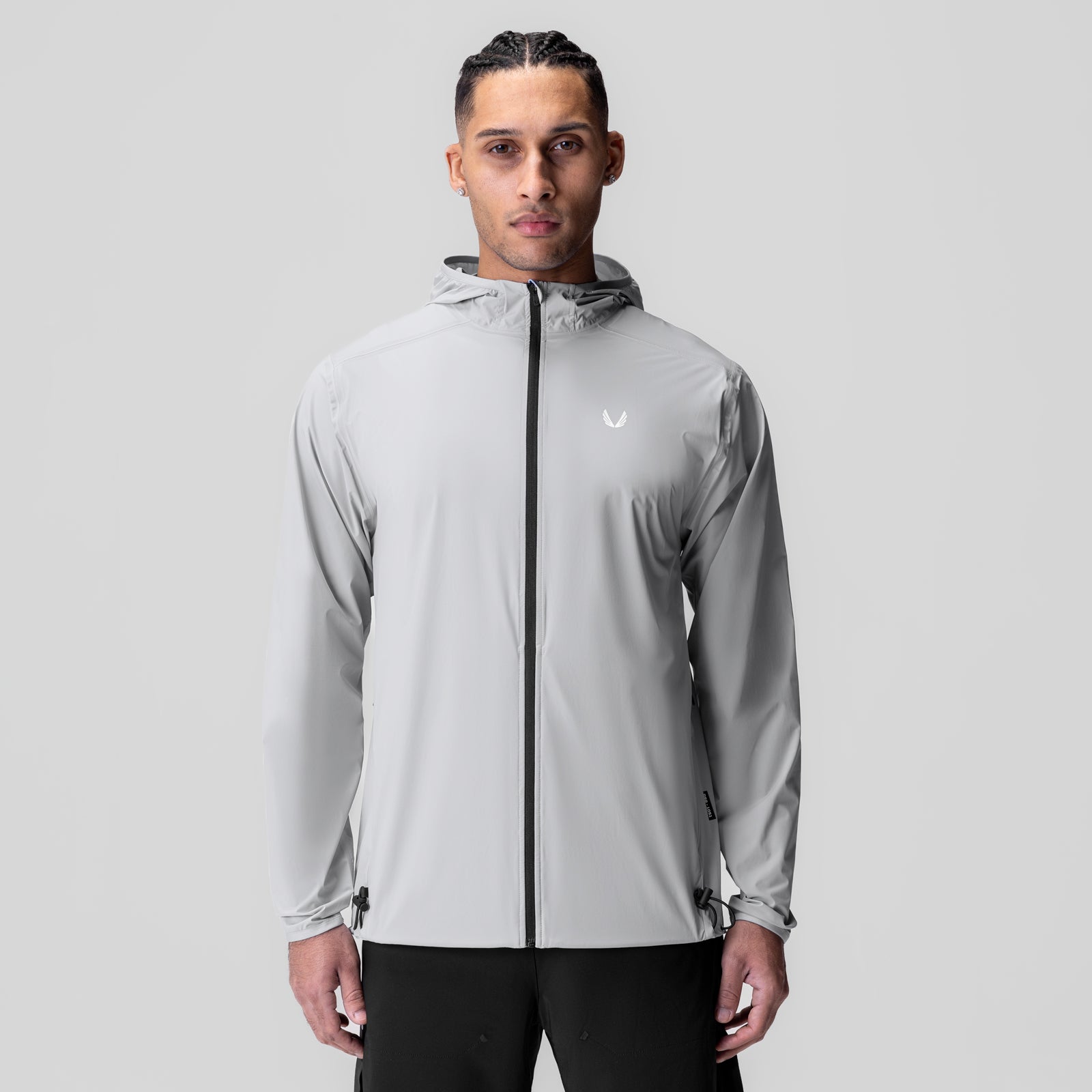 Aerotex™ Lightweight Windbreaker in slate grey, front view on model