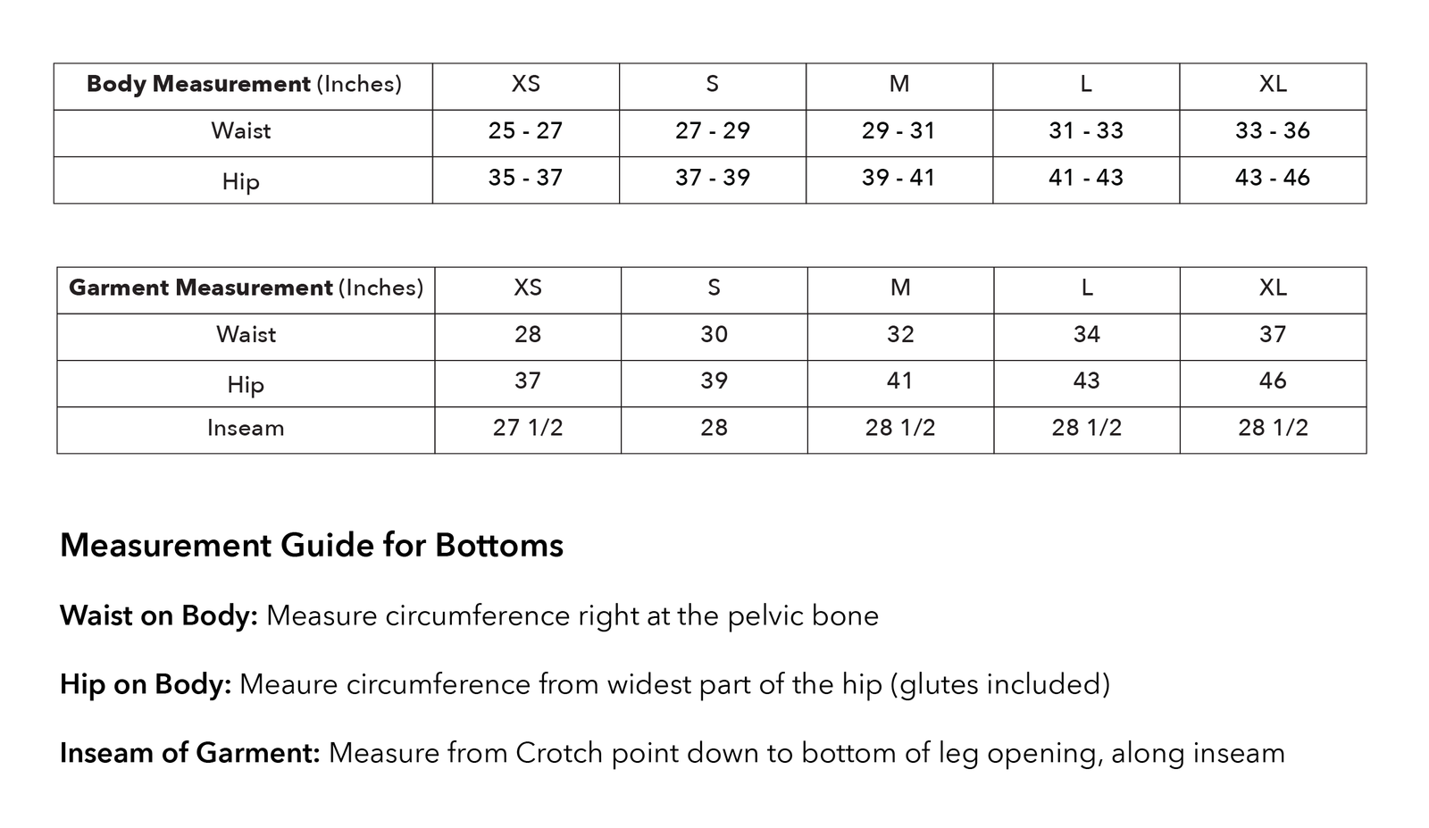 Size guide