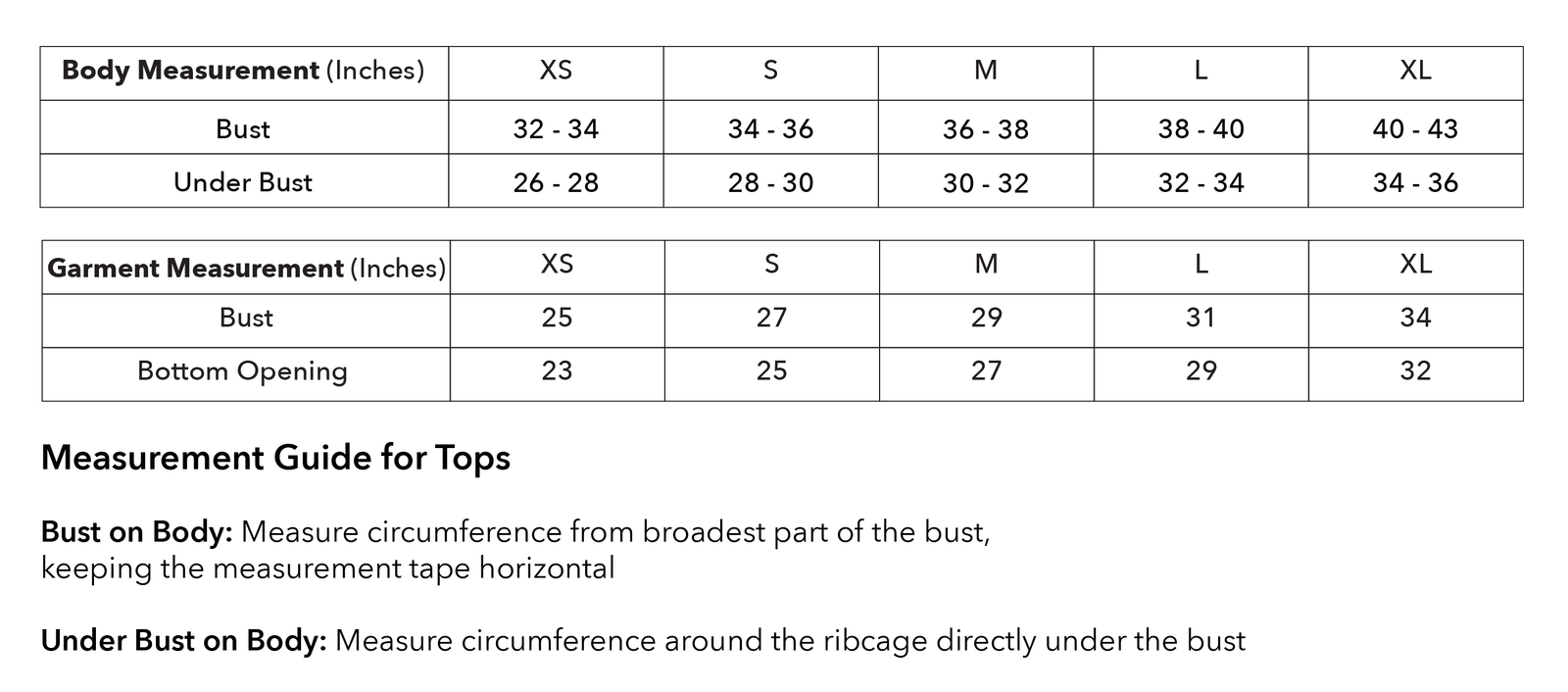 Size guide