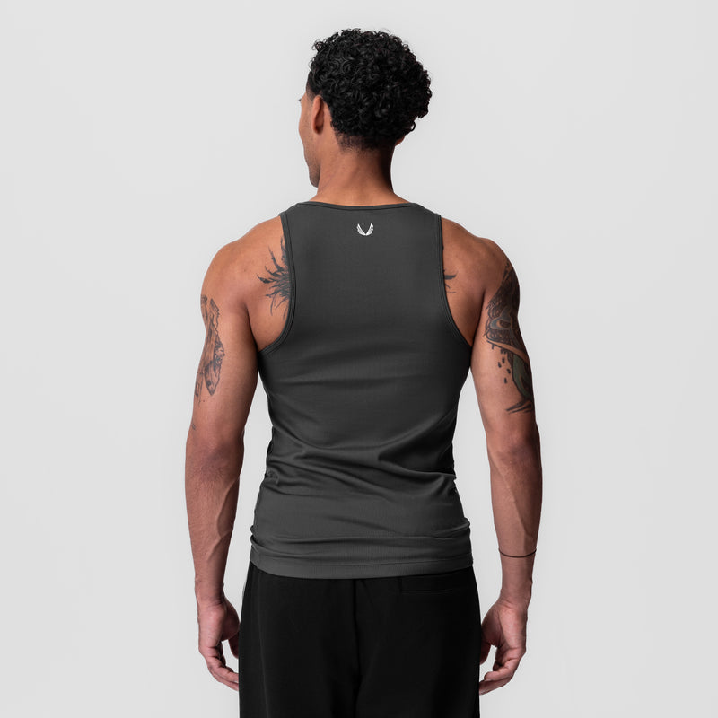 0986. Creora® Tech Ribbed Tank - Space Grey