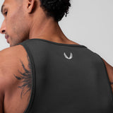 0986. Creora® Tech Ribbed Tank - Space Grey