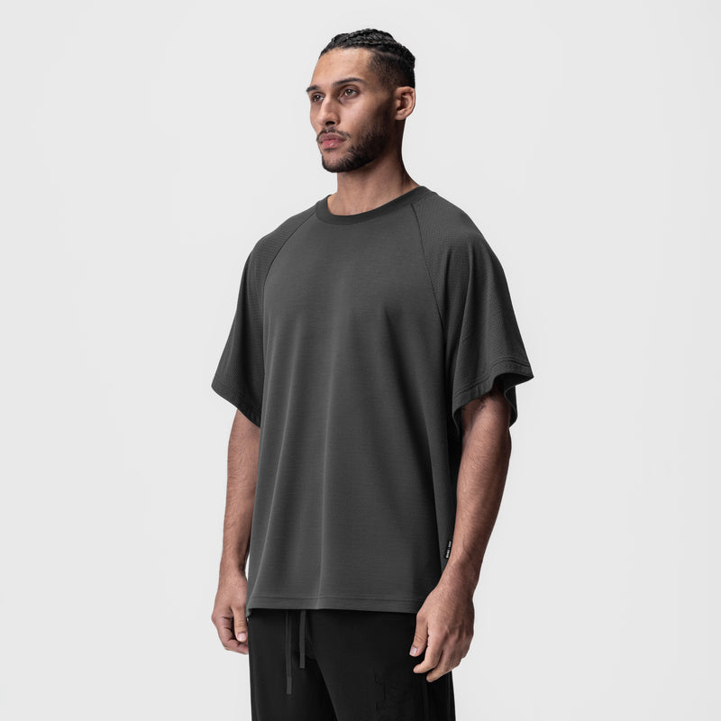 0946. Waffle Knit Oversized Tee - Space Grey