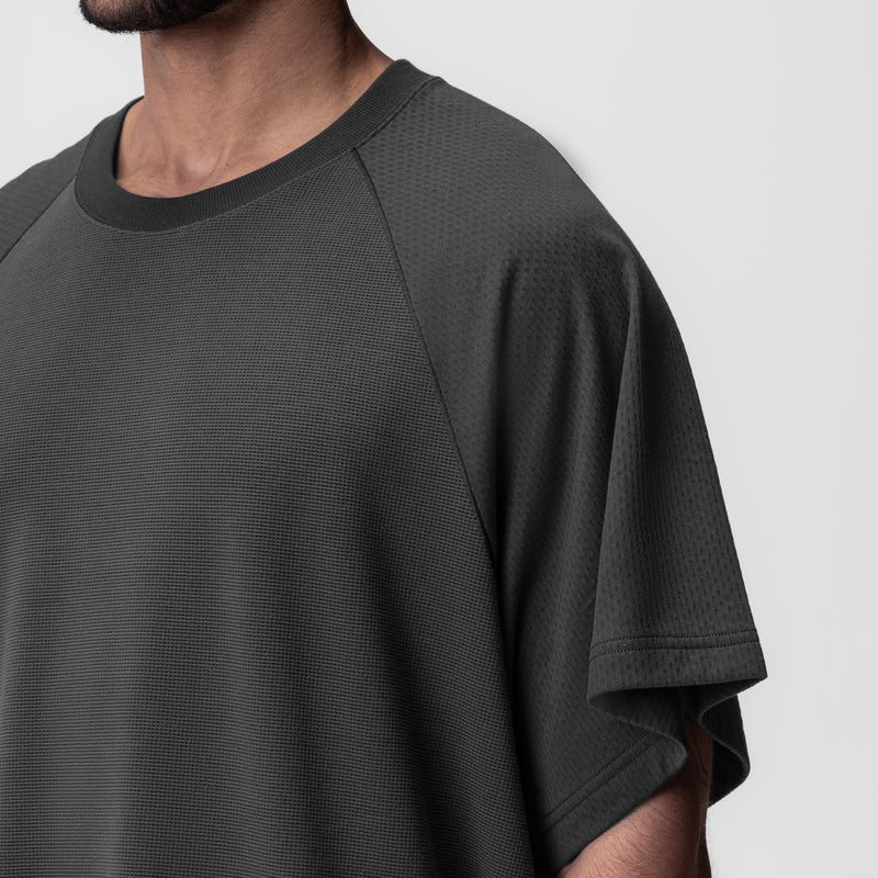 0946. Waffle Knit Oversized Tee - Space Grey