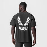 0797. Tech Essential™ Relaxed Tee - Space Grey "Brush Wings/ASRV"