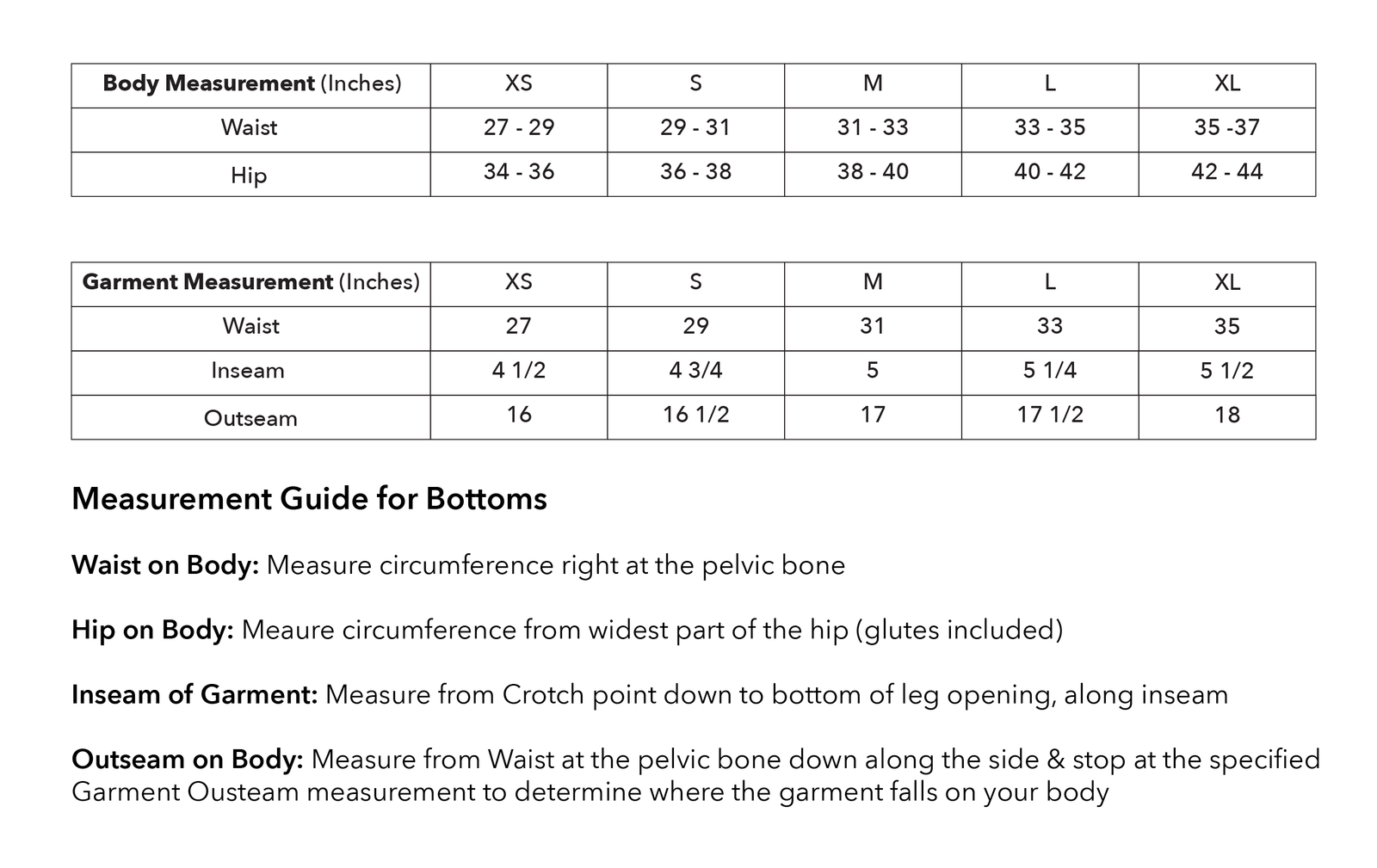 Size guide
