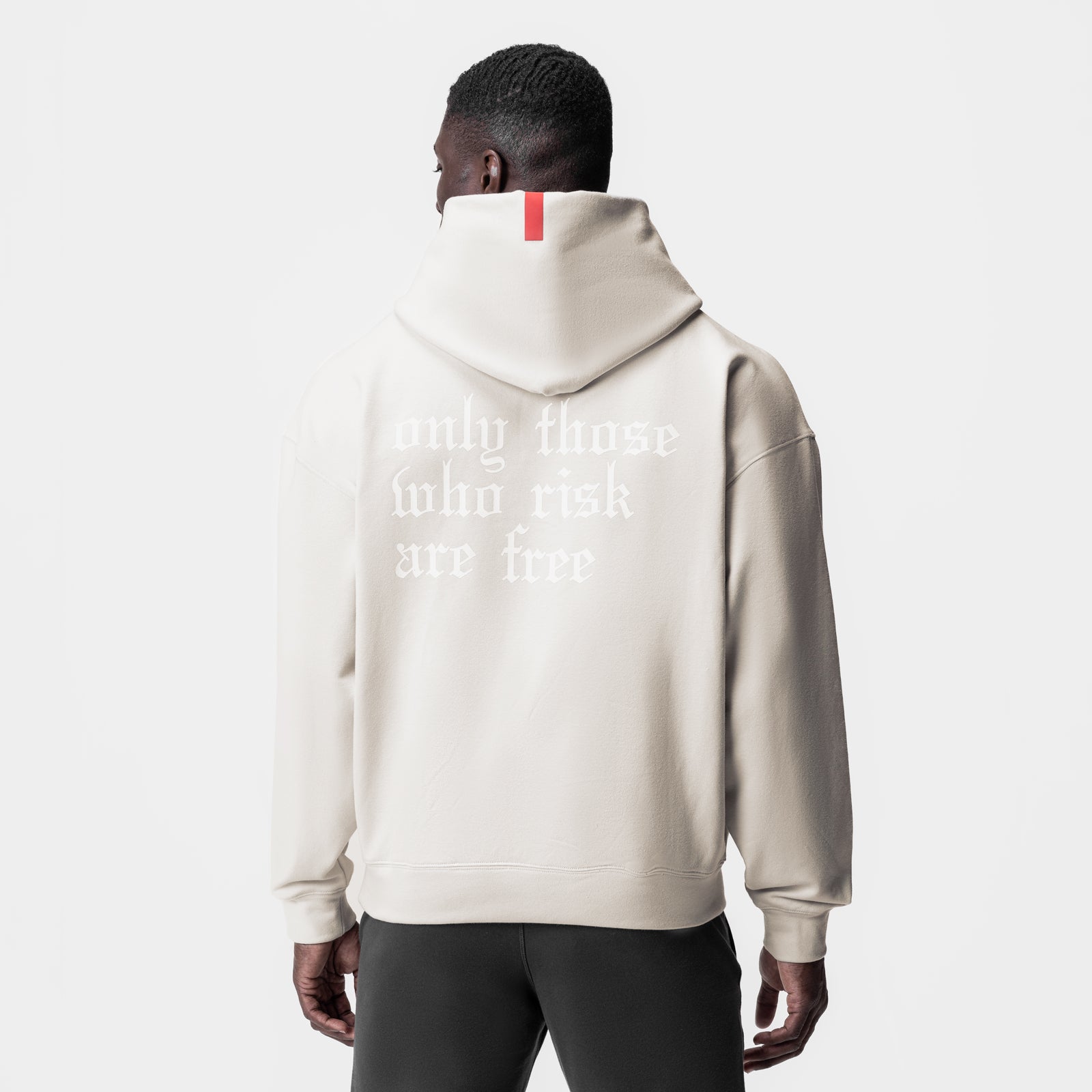 Tech-Terry Zip Pocket Hoodie in stone, back view worn by model