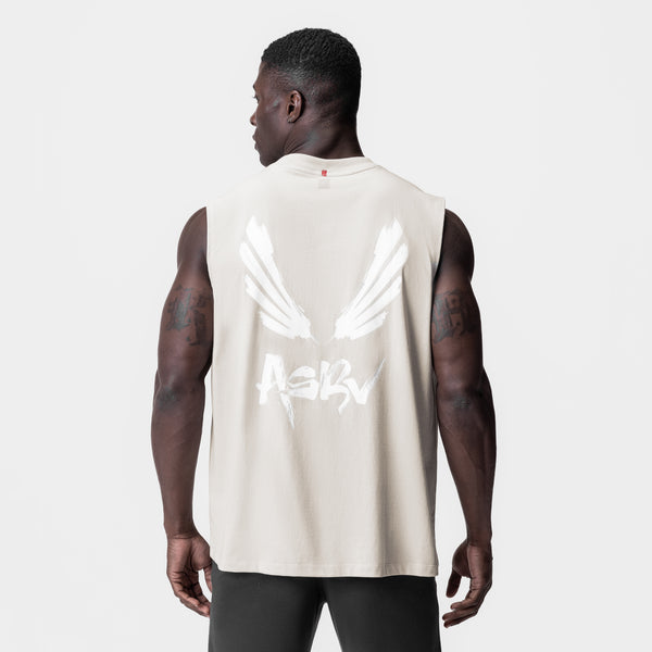 0807. Tech Essential™ Relaxed Cutoff - Stone/White "Brush Wings/ASRV"