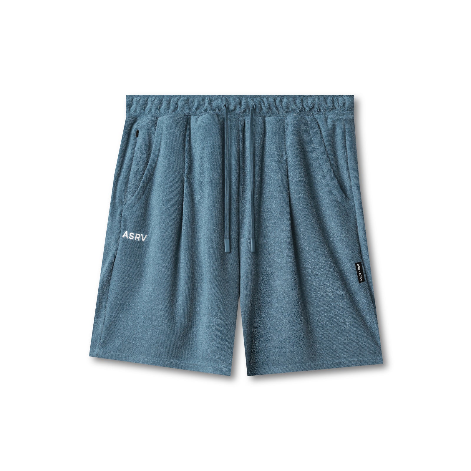 flatlay Towel Terry Relaxed Short in storm blue, front view