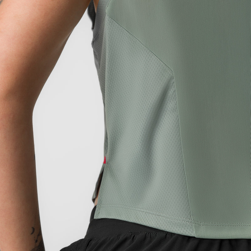 ASRV x Equinox AeroSilver® Cropped Training Tank - Sage