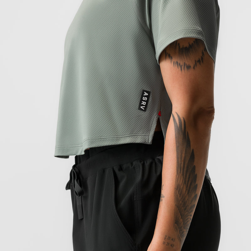 ASRV x Equinox AeroSilver® Cropped Training Tee - Sage