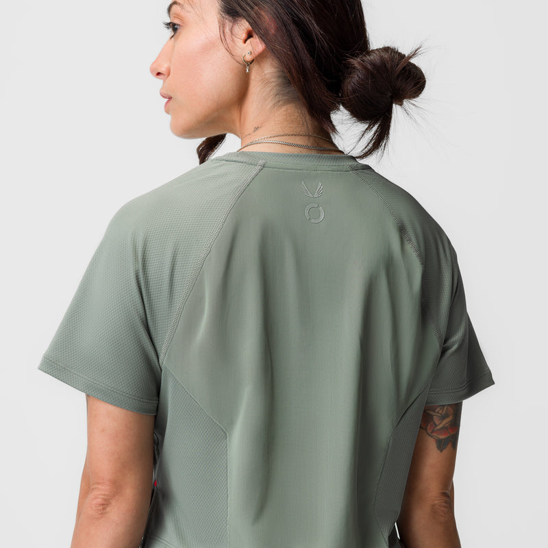 ASRV x Equinox AeroSilver® Cropped Training Tee - Sage