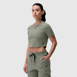 W019. Lycra® Cropped Tee - Sage