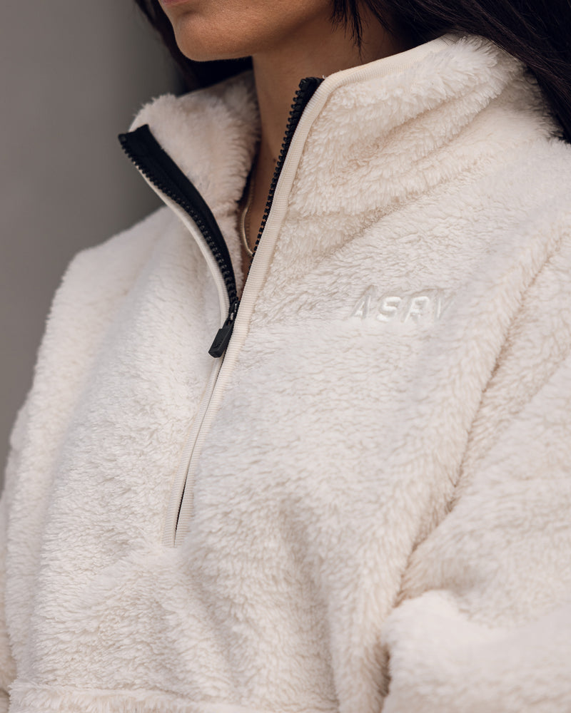 1007. Women's Sherpa Recovery 1/2 Zip - Black/White