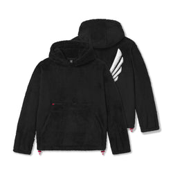 0553. Sherpa Recovery Hoodie - Black/White "Wings"