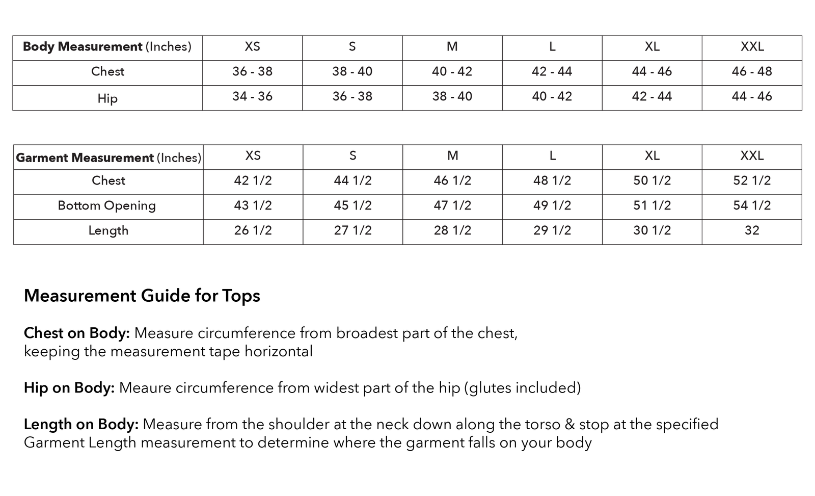 Size guide
